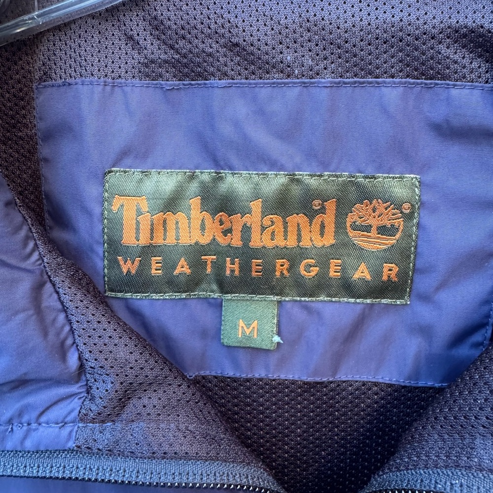 Timberland Navy Blue Weathergear Full-Zip Rain Jacket/windbreaker size medium - Picture 3 of 14